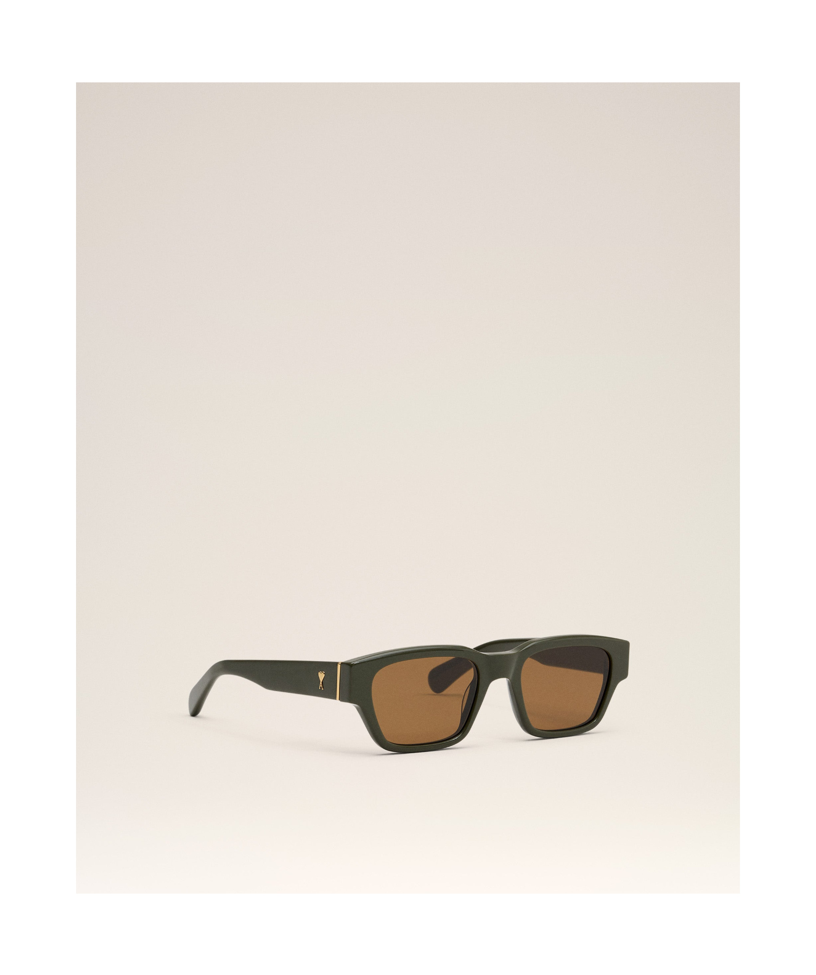 Ami Alexandre Mattiussi Khaki 75009 Sunglasses Green In Brown
