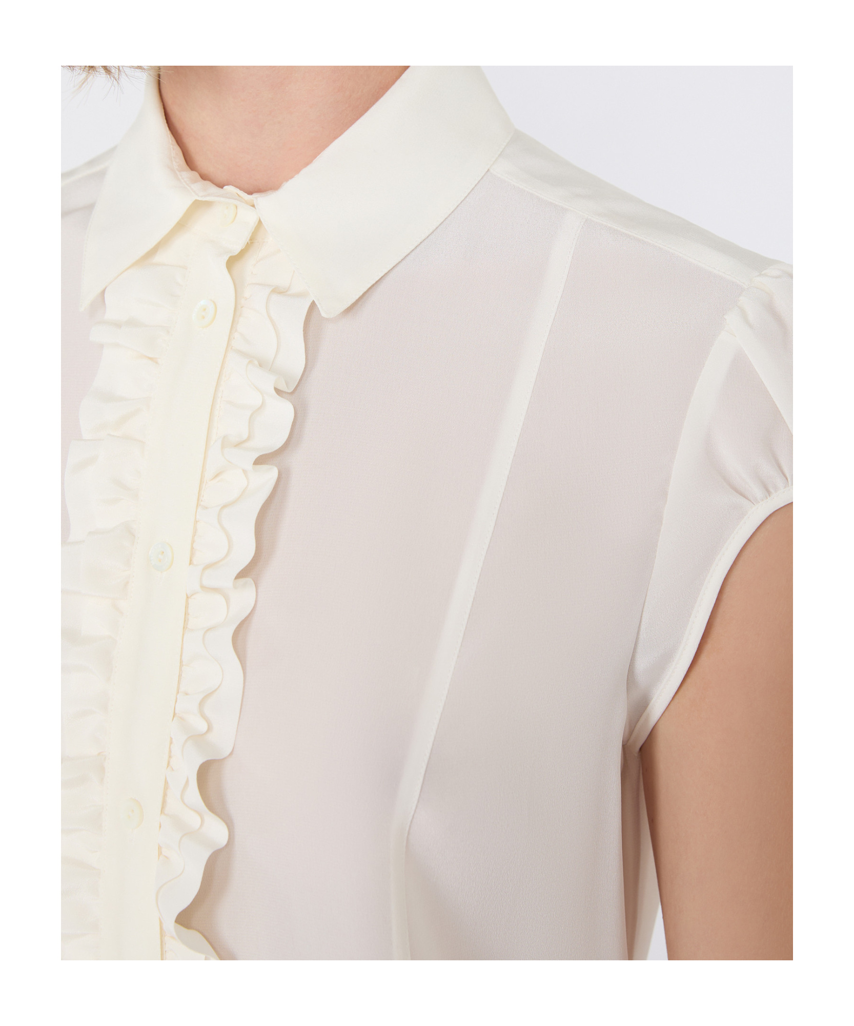 Max Mara Washed Silk Shirt In White