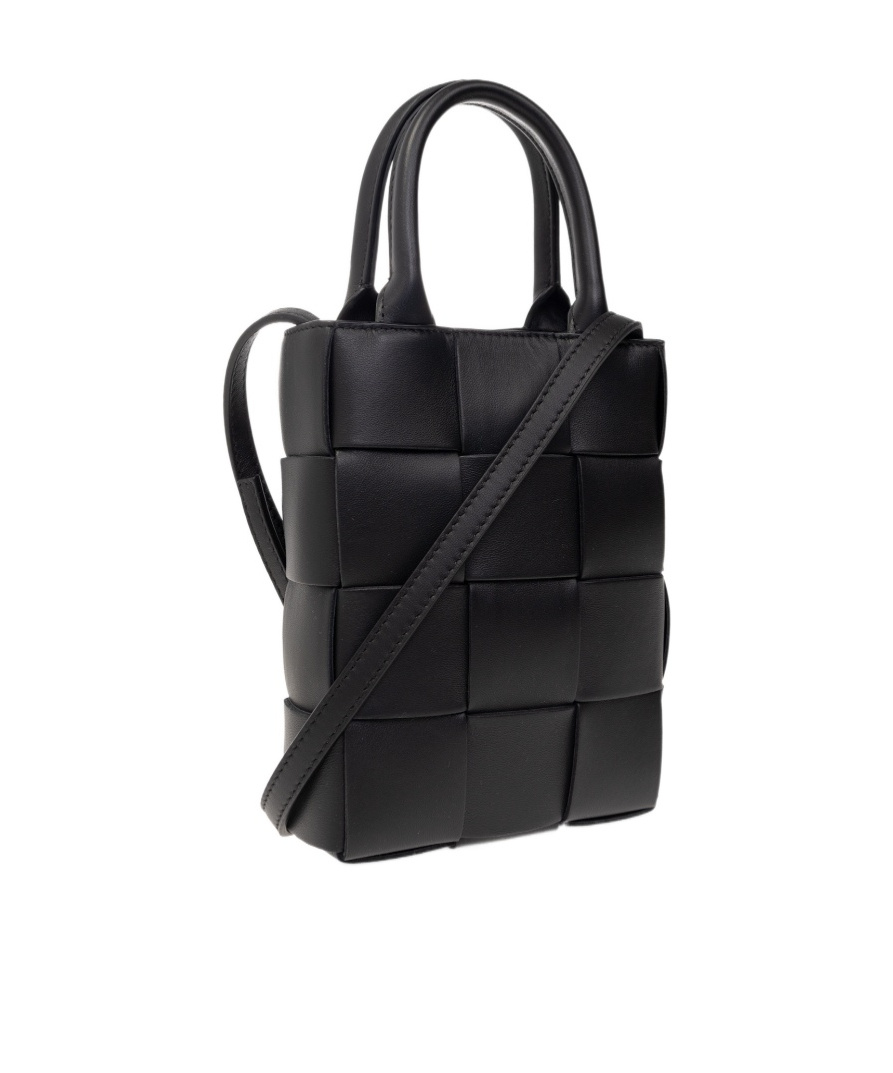 Bottega Veneta Mini Cassette Shoulder Bag In Black