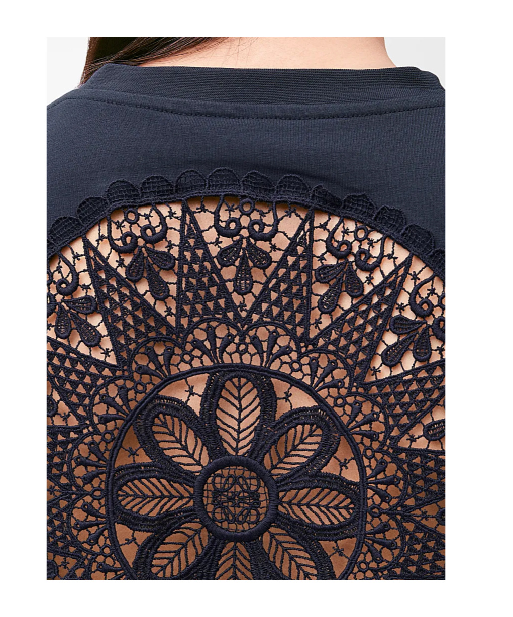 Loewe Lace T-shirt In Cotton In Blue
