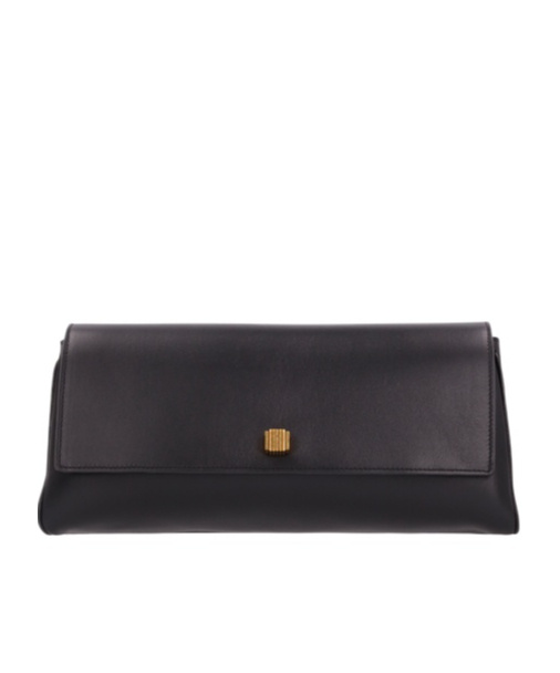 Khaite Audrey Leather Clutch In Black