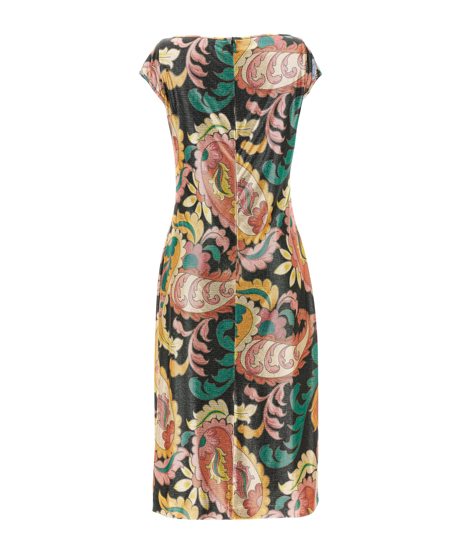 Etro Maxi Dress With Cap Sleeves And Paisley Pattern In Multicolor