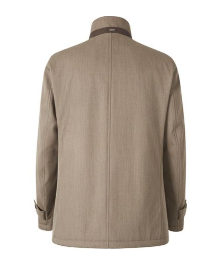Herno Stand-up Collar Wool Jacket In Nude