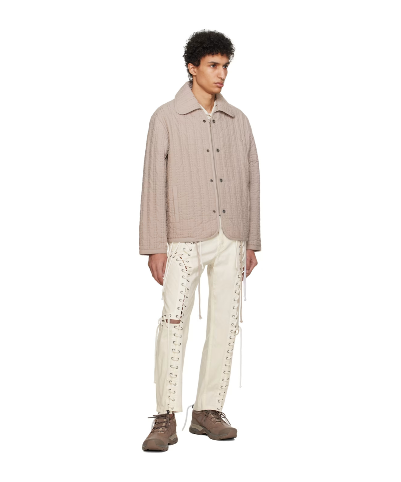 Craig Green Decorative-stitching Cotton Jacket In Gray