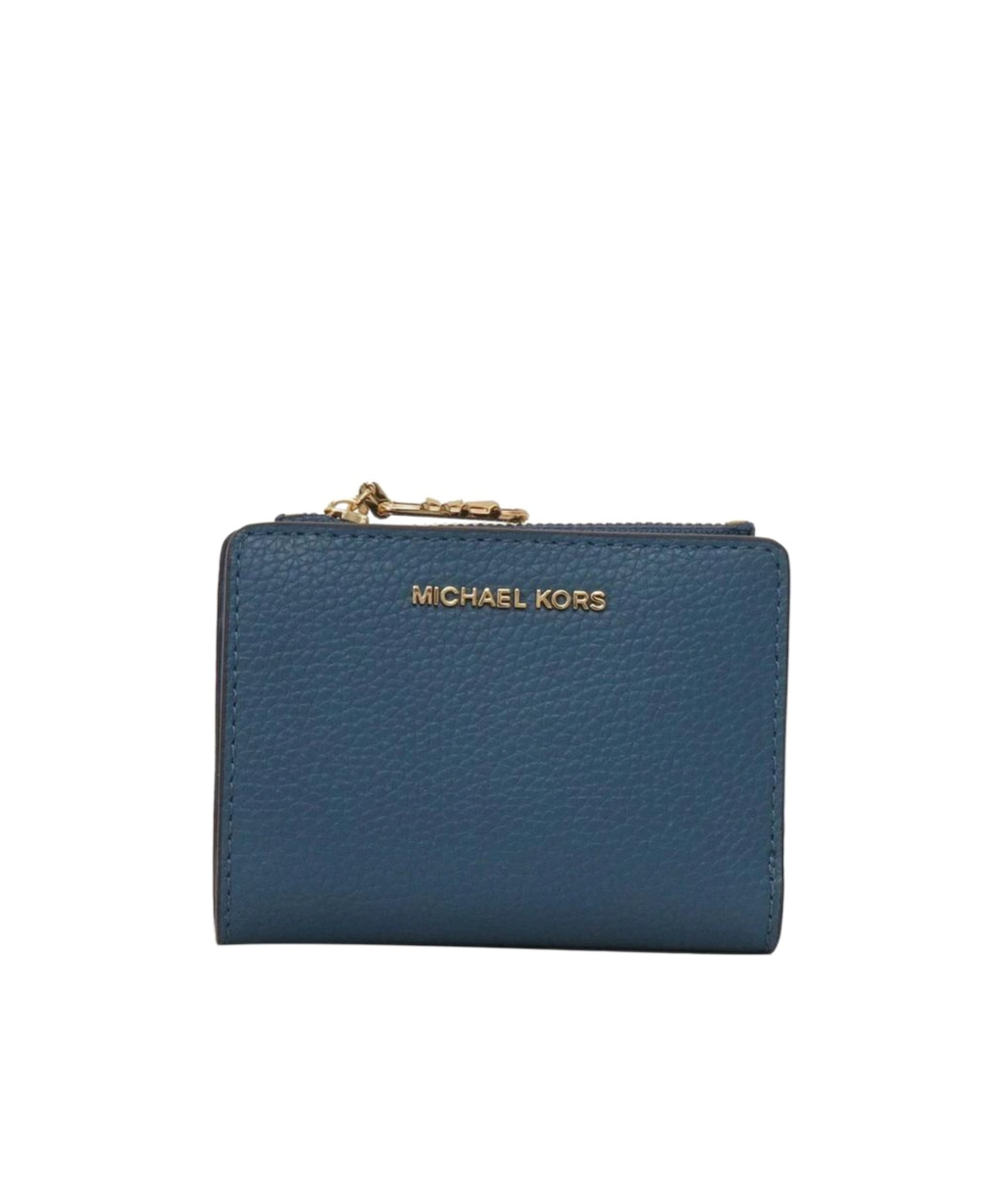 Michael Michael Kors Zipper Wallet In Blue
