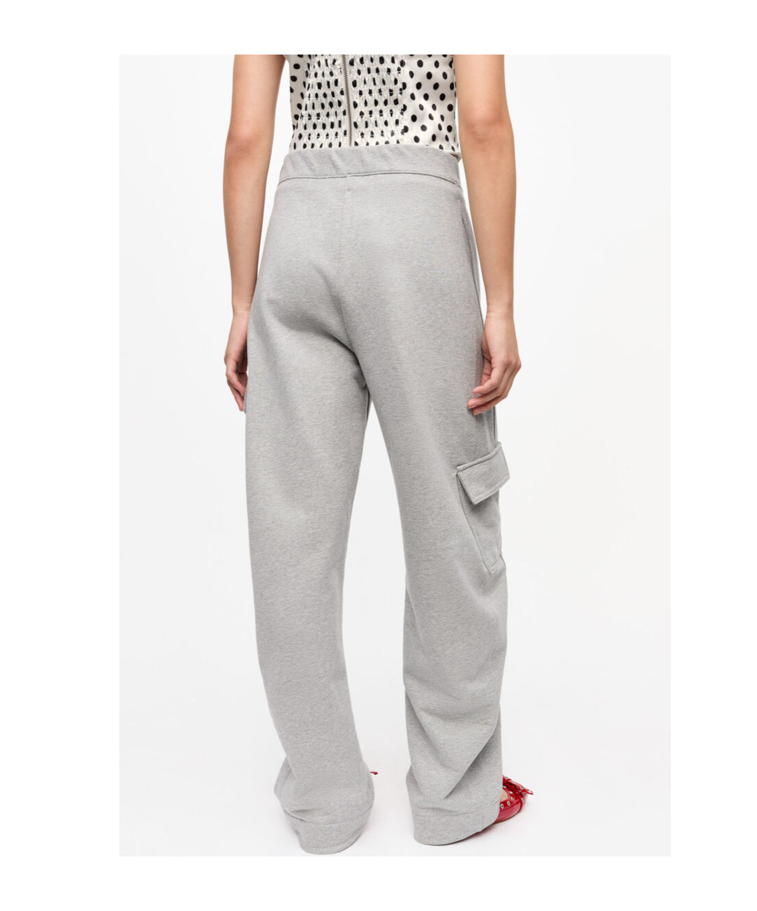 Ganni Logo-patch Track Trousers In Gray