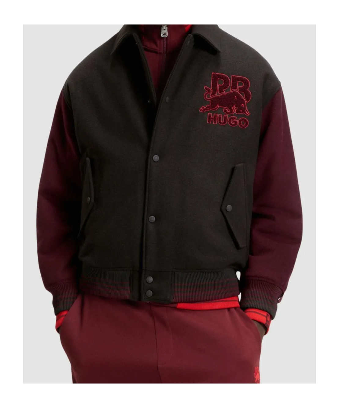 Hugo Boss Hugo Two-toned Button-up Jacket In Brown