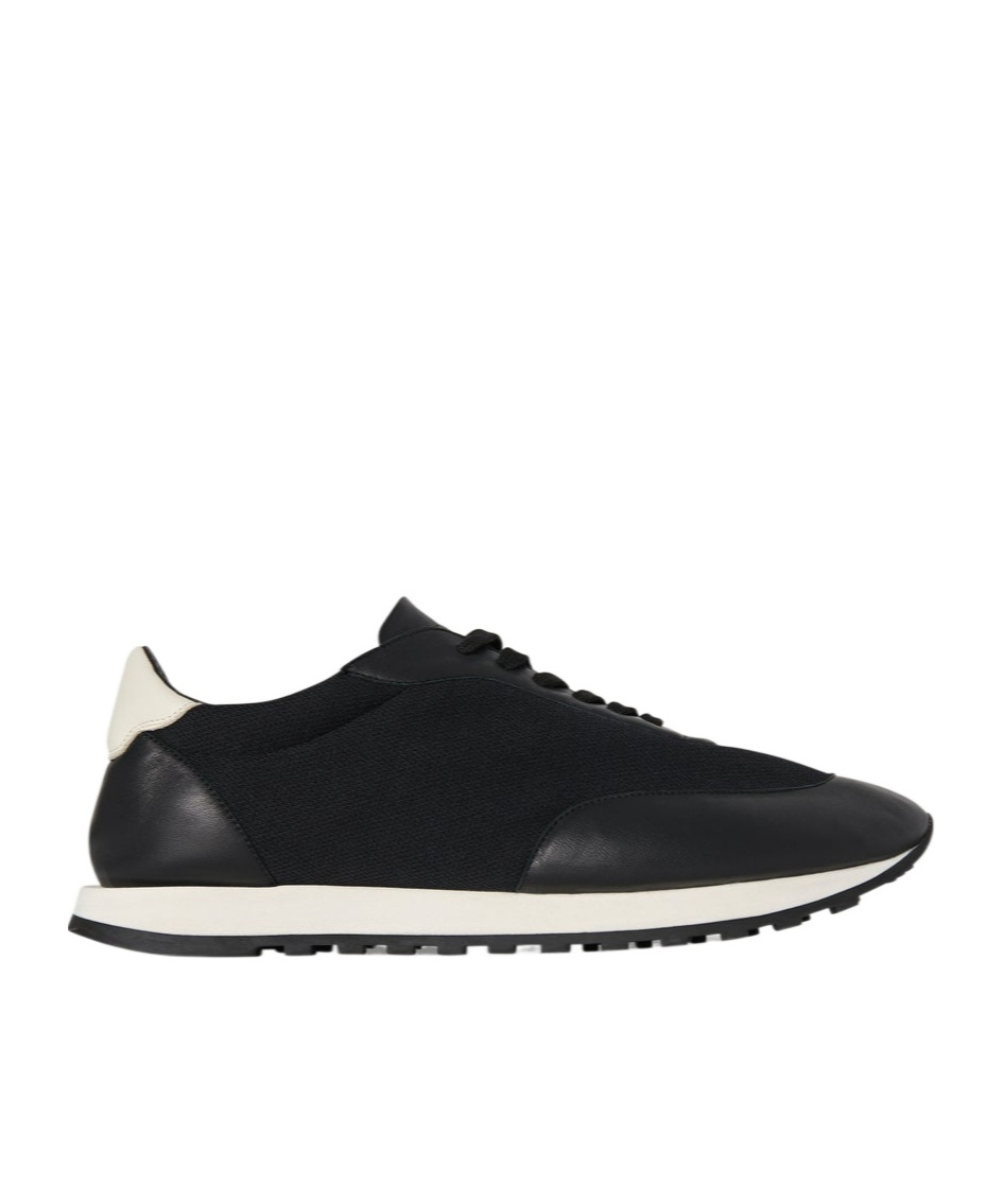 The Row Owen Leather- And Suede-trimmed Nylon Sneakers In Black
