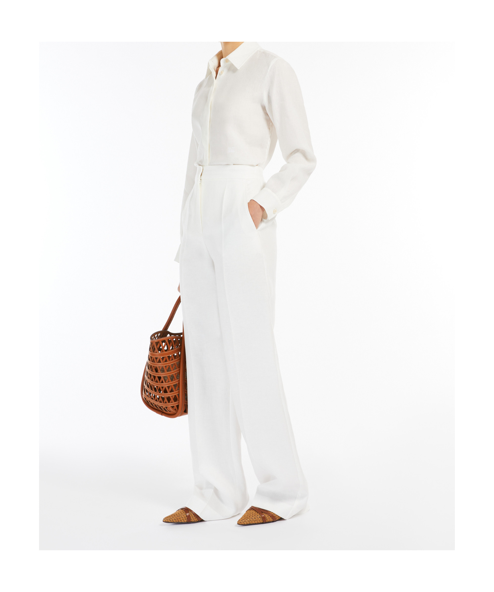 Max Mara Long-sleeved Shirt In White