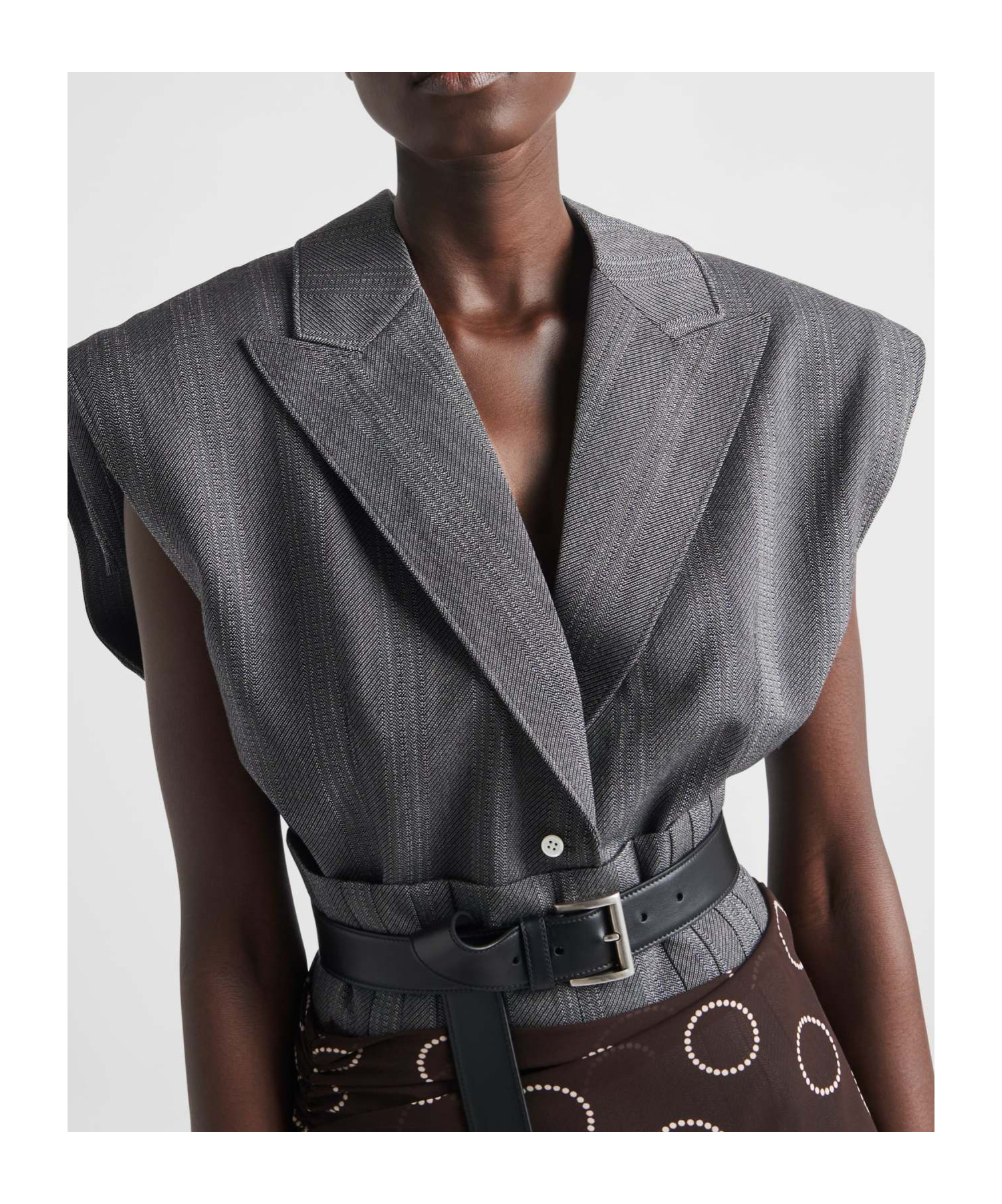 Prada Single-breasted Pinstripe Wool Vest In Gray