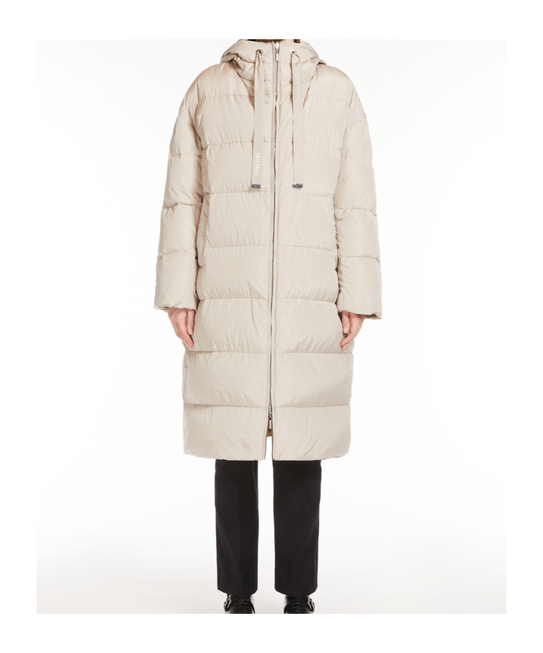 Max Mara Long Double-sided Down Jacket In White