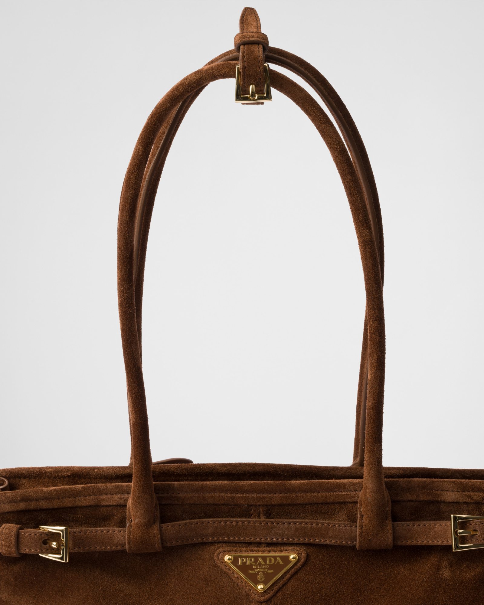 Prada Medium Suede Handbag In Cocoa Brown
