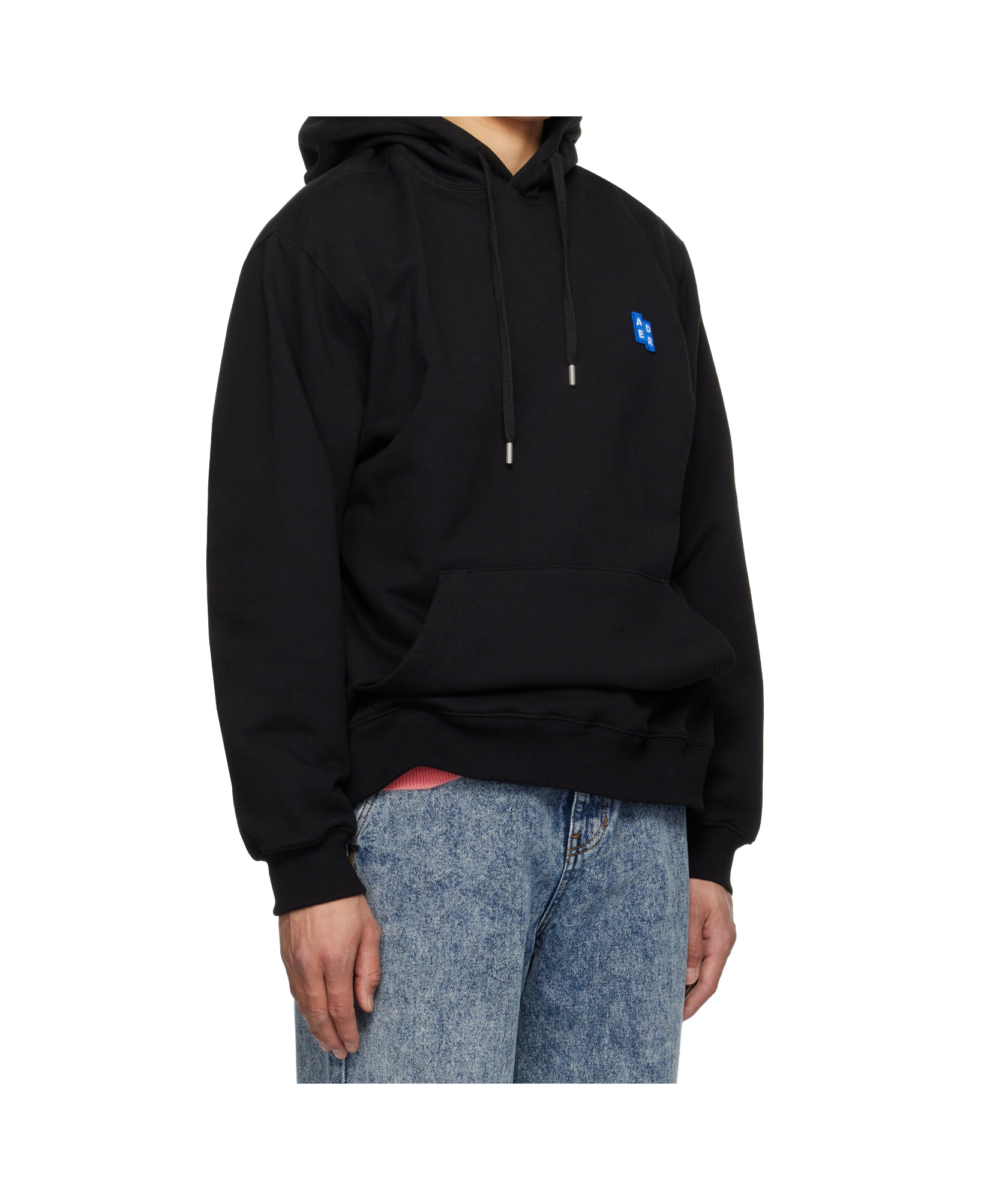 Shop Ader Error Long Sleeve Hooded Sweatshirt In Black