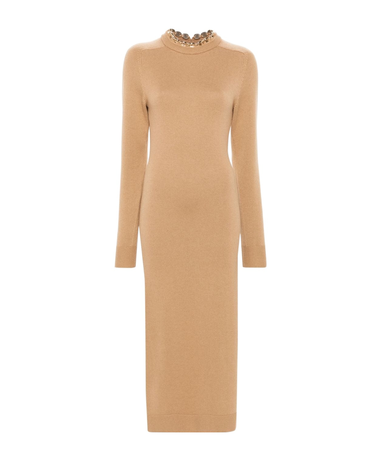 Shop Rabanne Chain-embellished Dress In Nude