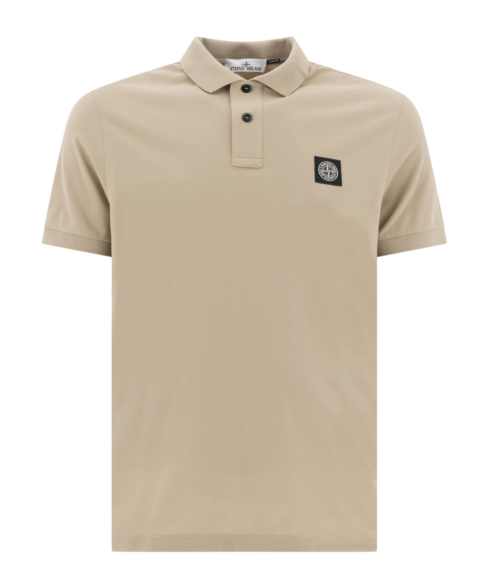 Stone Island Mens Desert Brand-patch Regular-fit Stretch-cotton Polo Shirt In Nude