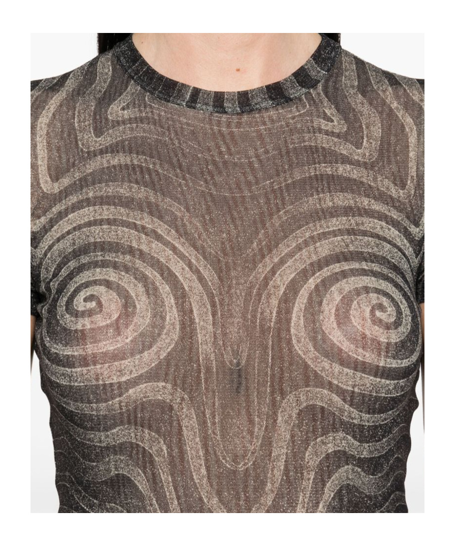 Shop Jean Paul Gaultier Spiral Mini Dress In Black