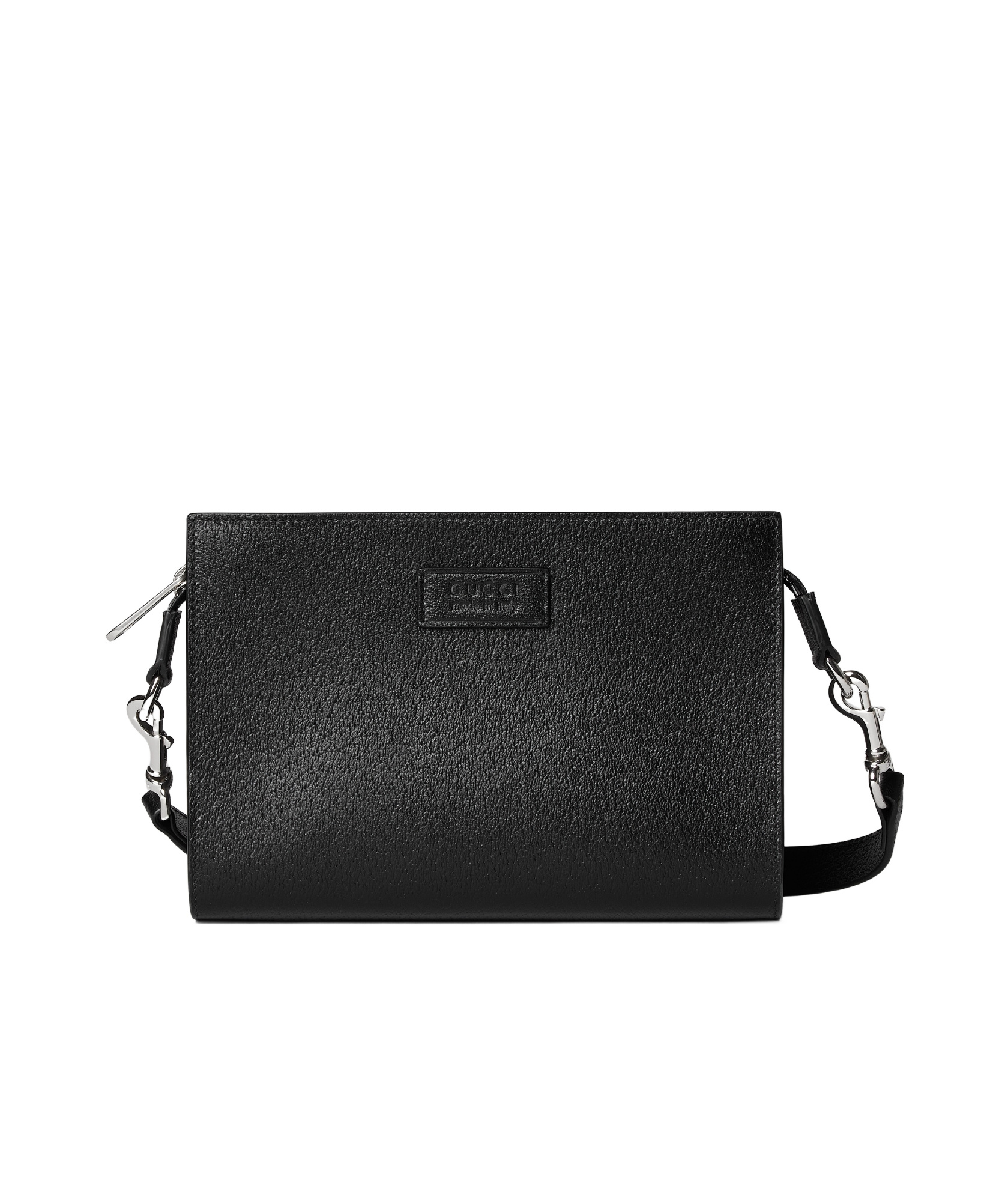 Gucci Super Mini Gg Leather Crossbody Bag In Black