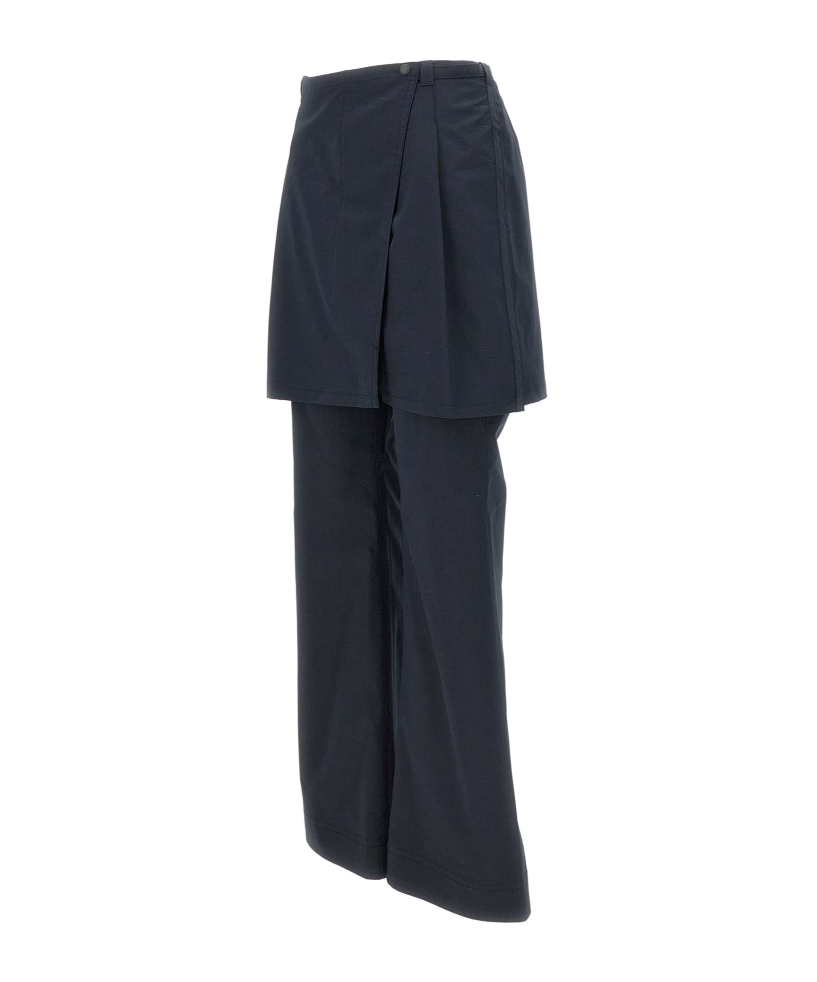 Low Classic Layered Wrap Culottes In Blue
