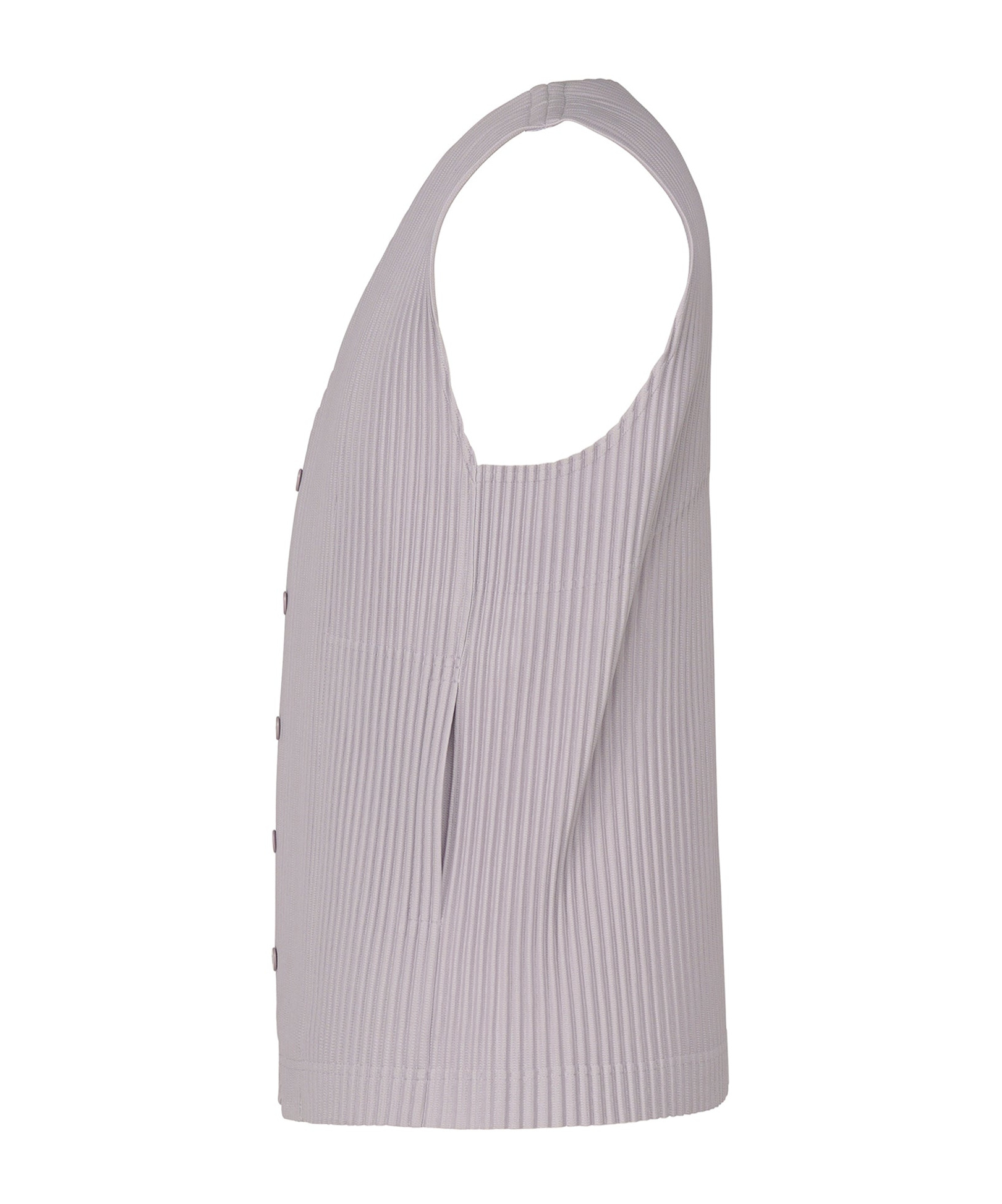 Issey Miyake Pleated Sleeveless V-neck Ribbed Vest