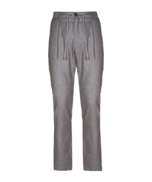 Eleventy Drawstring Pleated Trousers In Gray