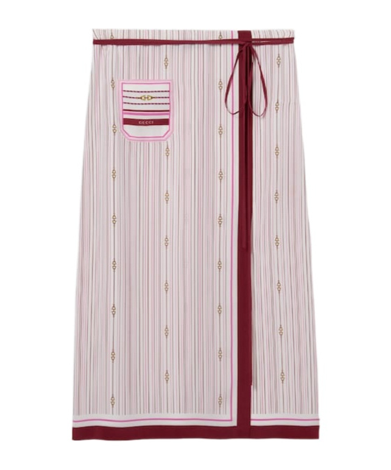 Gucci Printed Silk Skirt In Pink