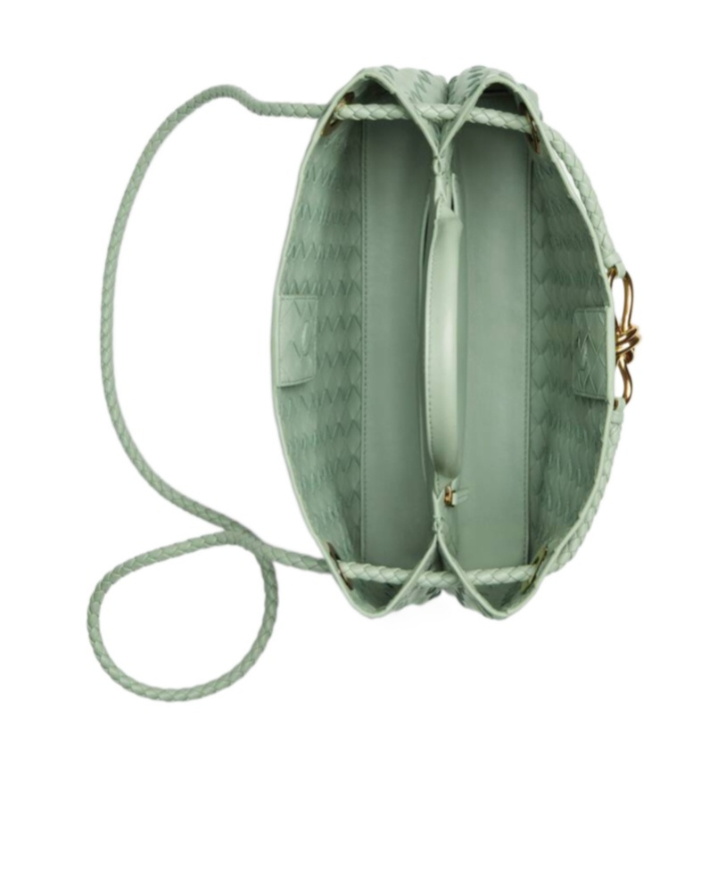 Bottega Veneta Leather Andiamo East-west Top-handle Bag In 3411 New Sauge