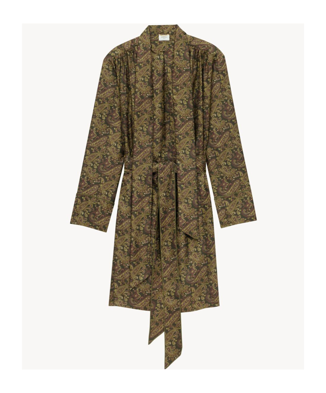 Saint Laurent Paisly Dress In Brown