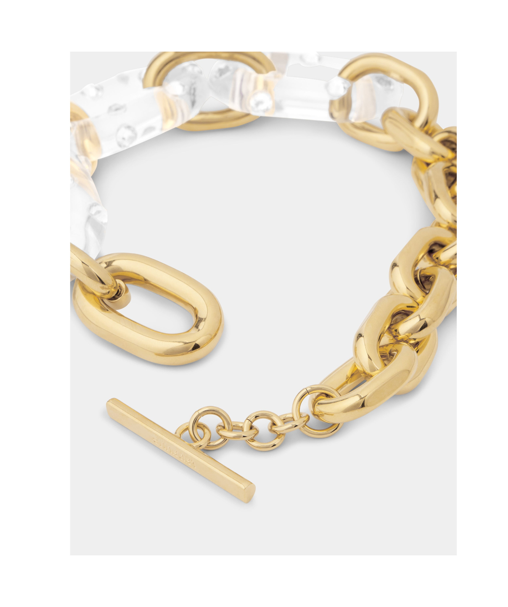 Rabanne Crystal Decorated Transparent Necklace In Yellow
