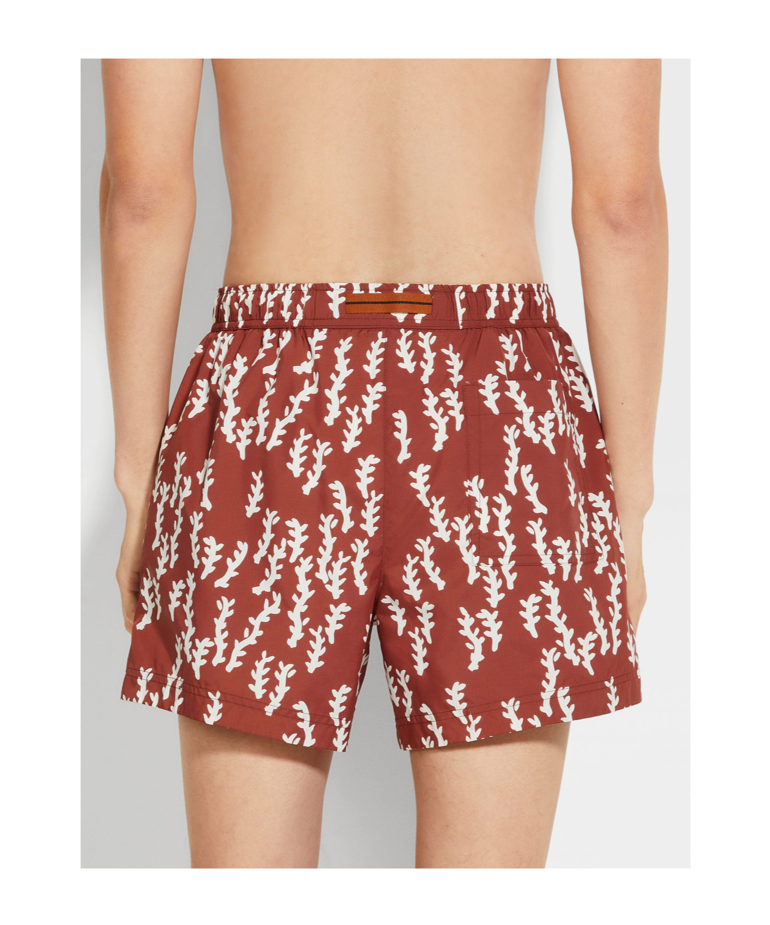 Zegna Oasi Print Swim Trunks In Red