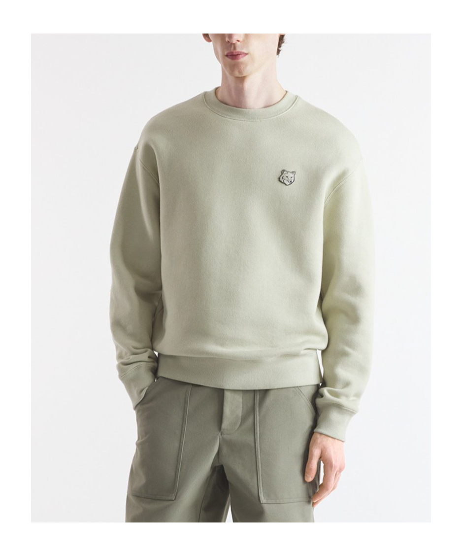 Maison Kitsuné Bold Fox Head Patch Comfort Sweatshirt In White