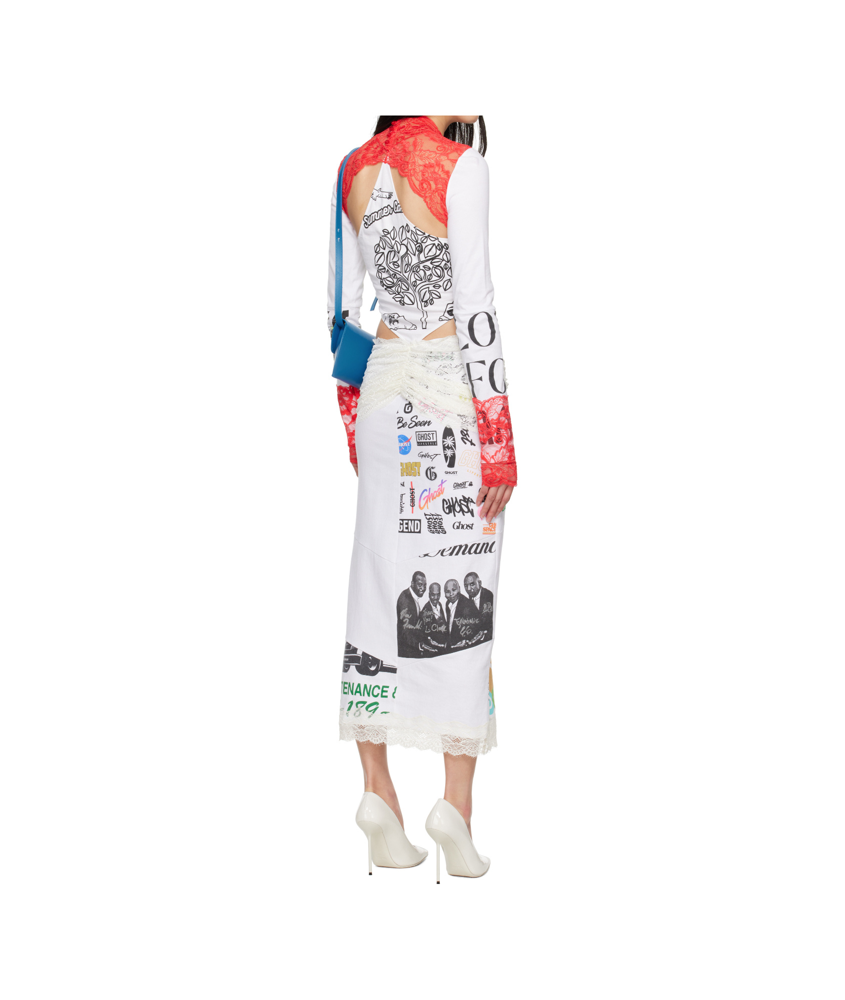 Marine Serre Regenerated Dress In White