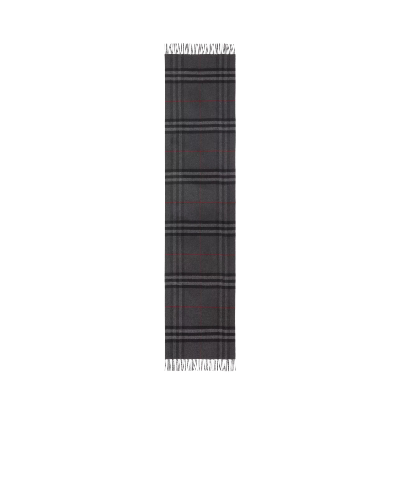 Burberry Reversible Check Cashmere Scarf In Charcoal-grey
