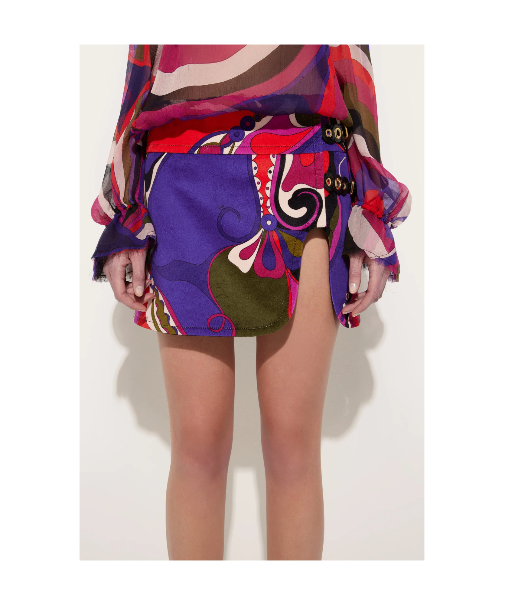 Pucci Orchidee Print Mini Skirt In Multi