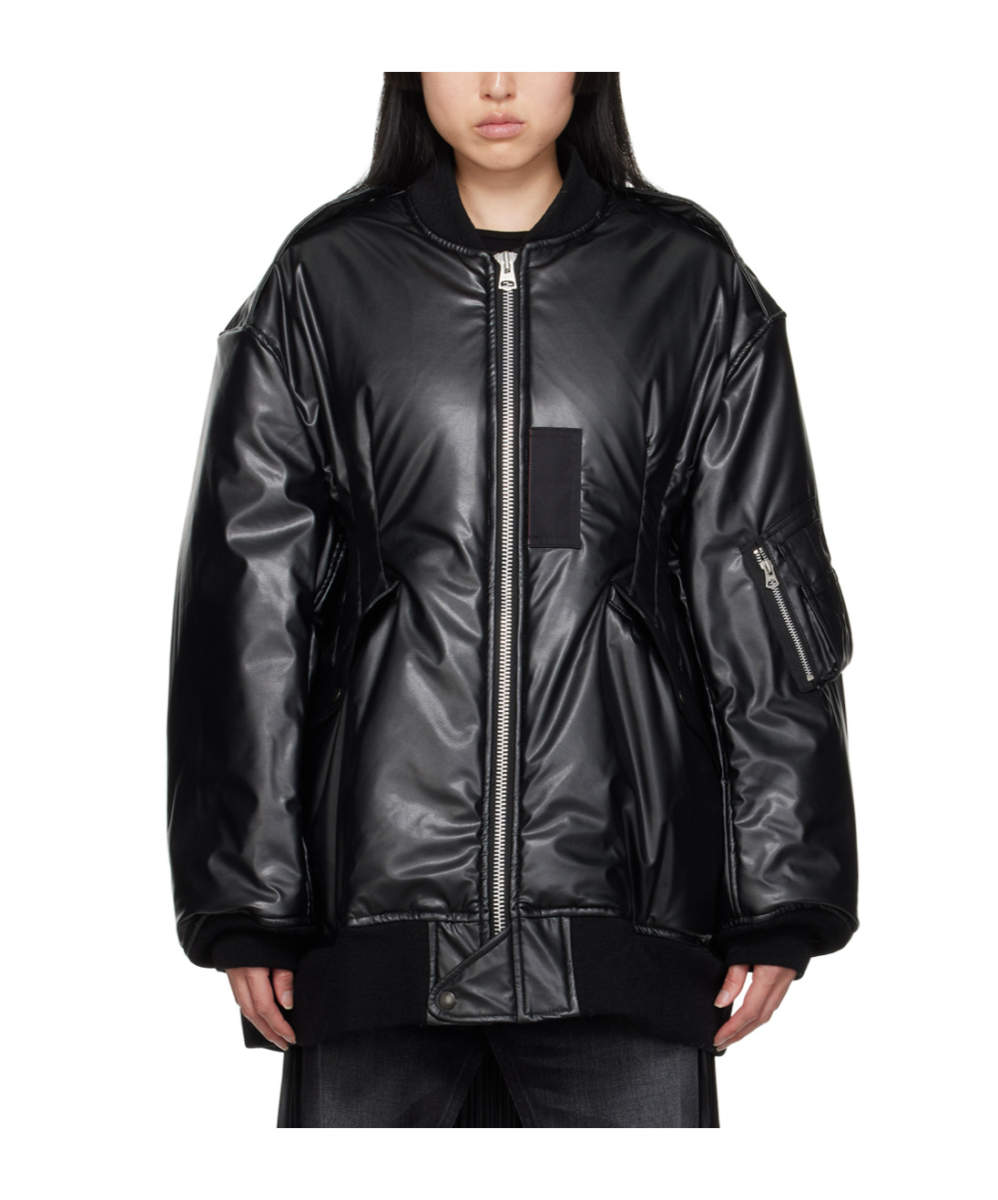 Shop Junya Watanabe Zippered Long-sleeved Cotton Suit In Black