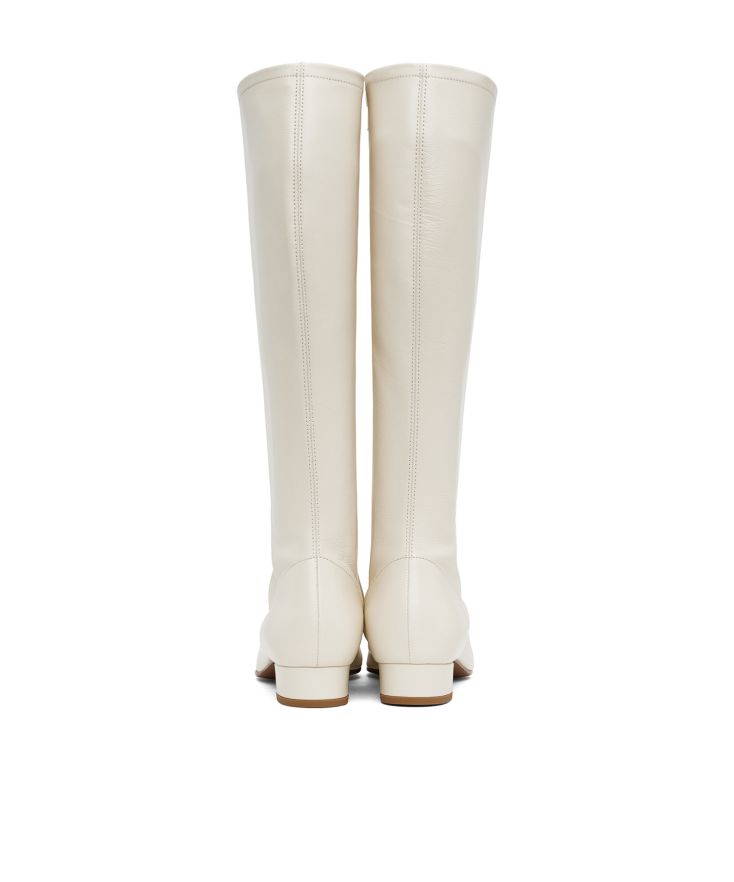By Far Edie Square Toed Boots In White