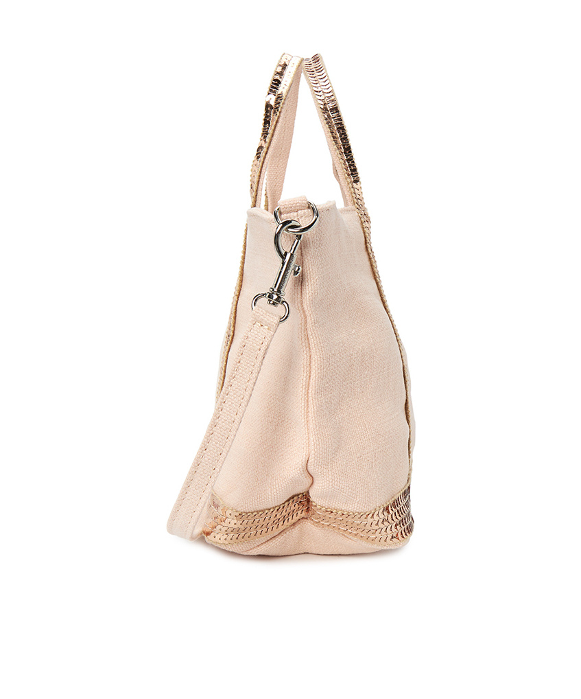 Vanessa Bruno Sequined Shoulder Bag In Nude