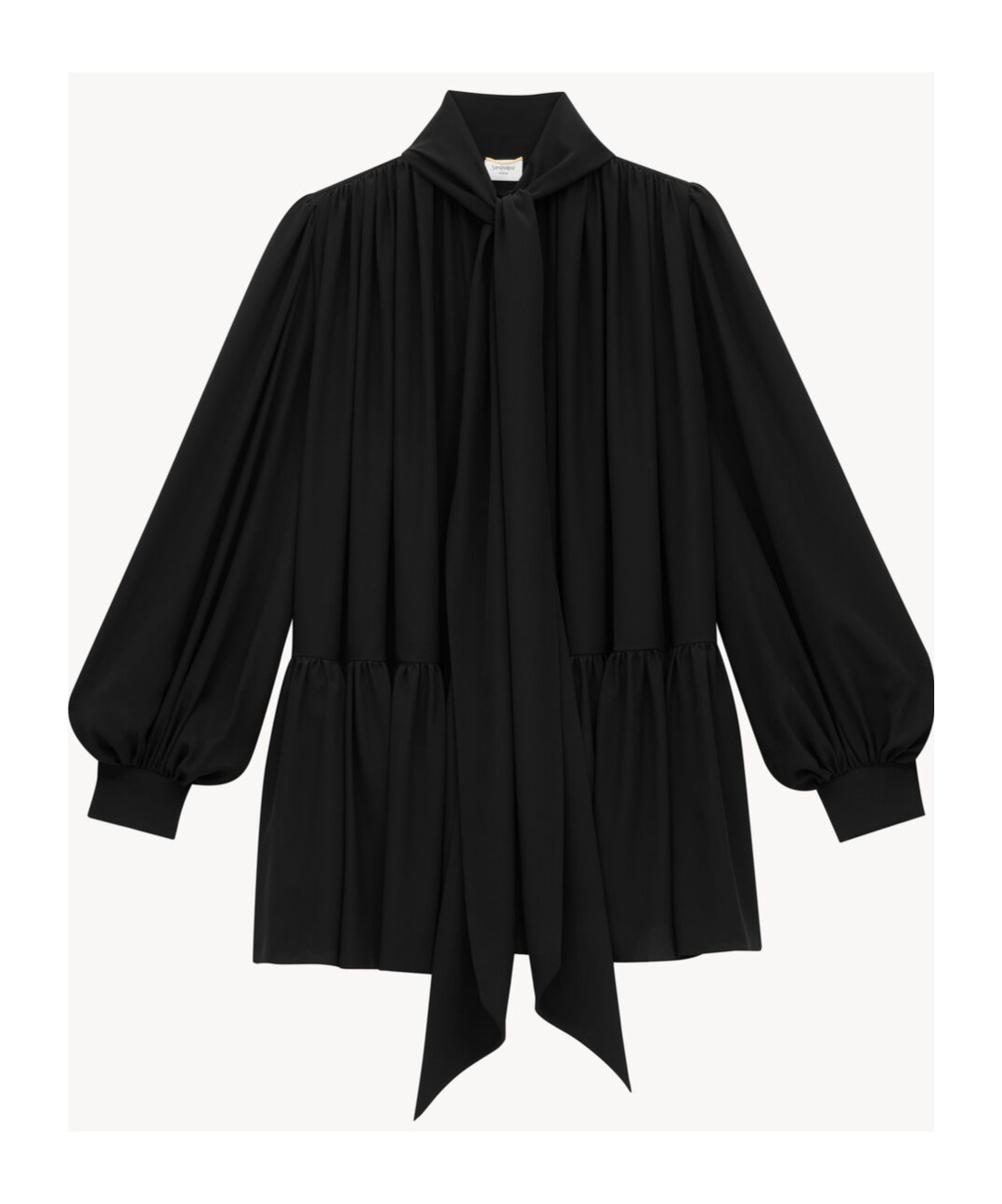 Saint Laurent Lavallière Dress In Silk Crepe De Chine In Black