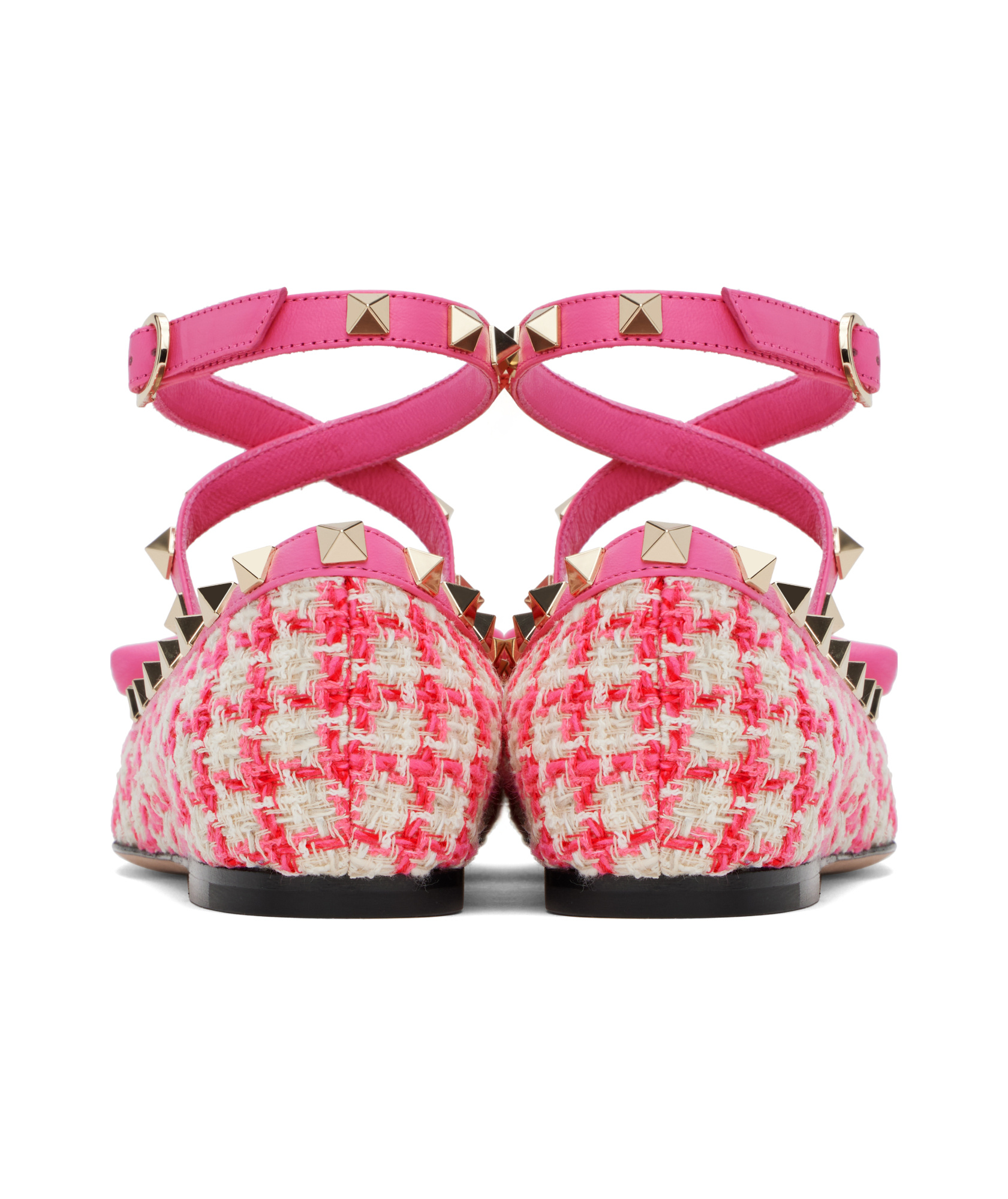 Valentino Round Head Ballet Shoes In Pink