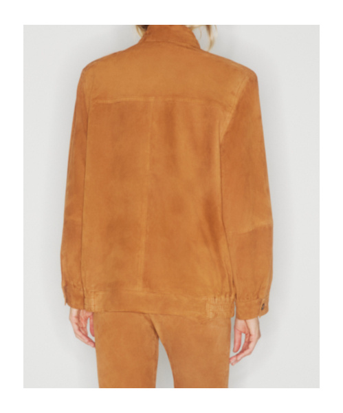 Blazé Milano Viva Cleo Suede Bomber Jacket In Brown