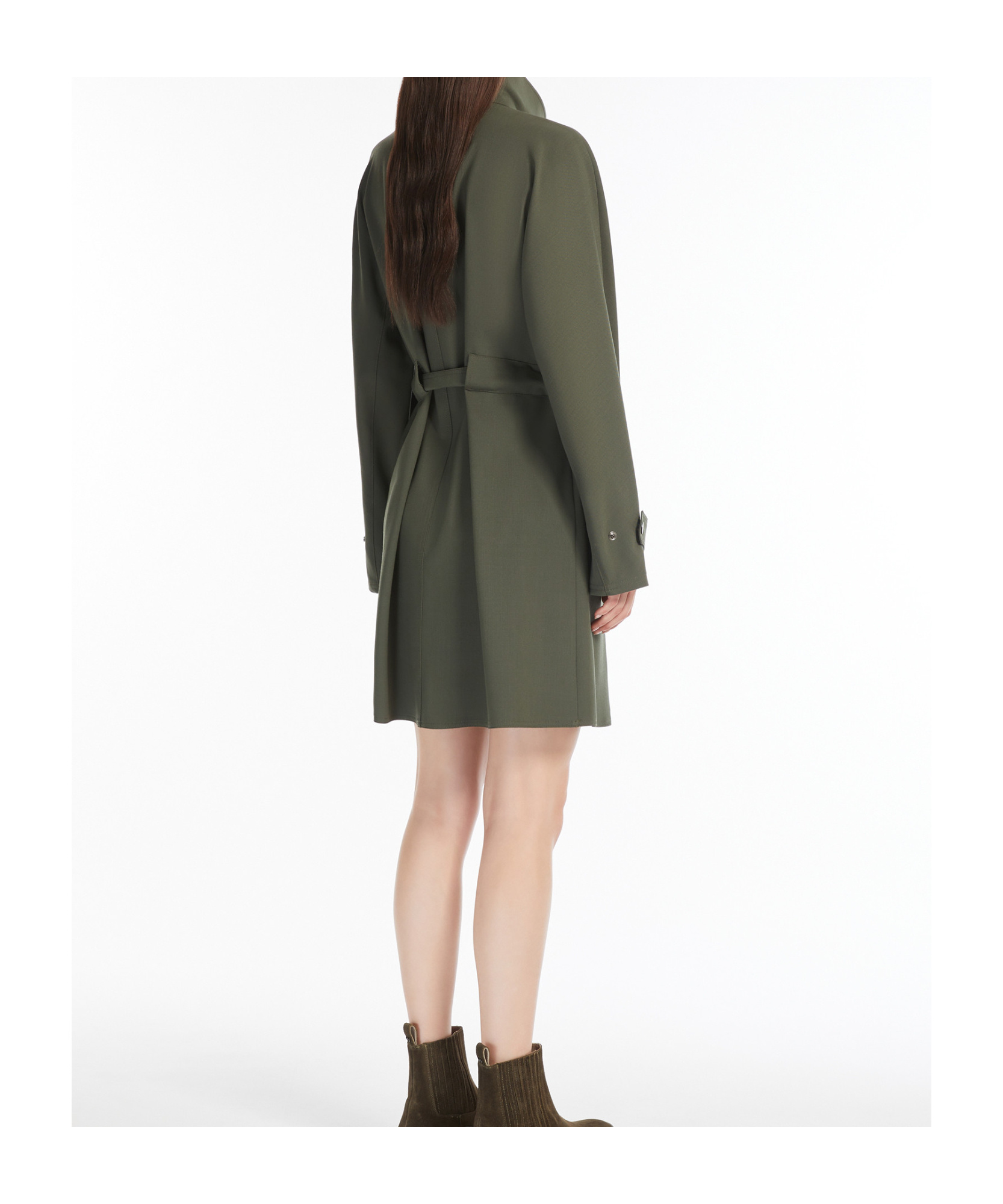 Weekend Max Mara Wool Gabardine Dress In Green