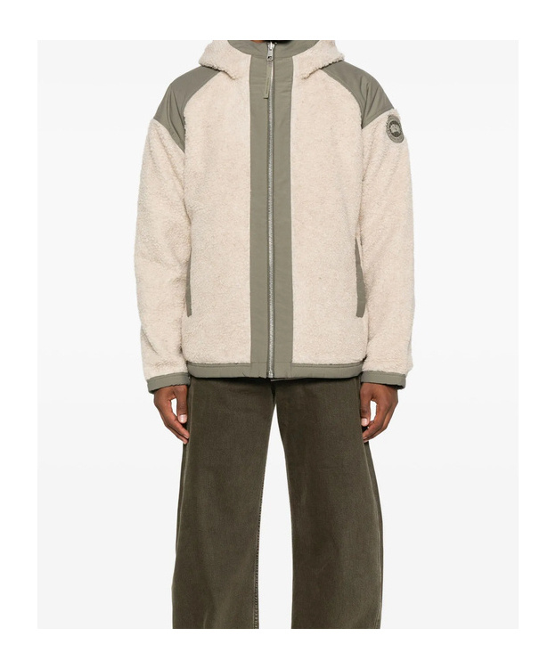 Canada Goose Hooded Fleece Jacket In White