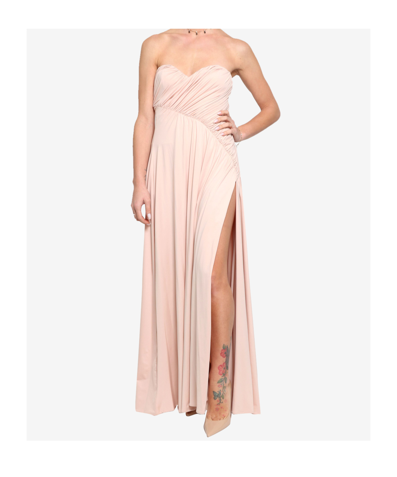 Aniye By Ruffled Strapless Gown In Pink
