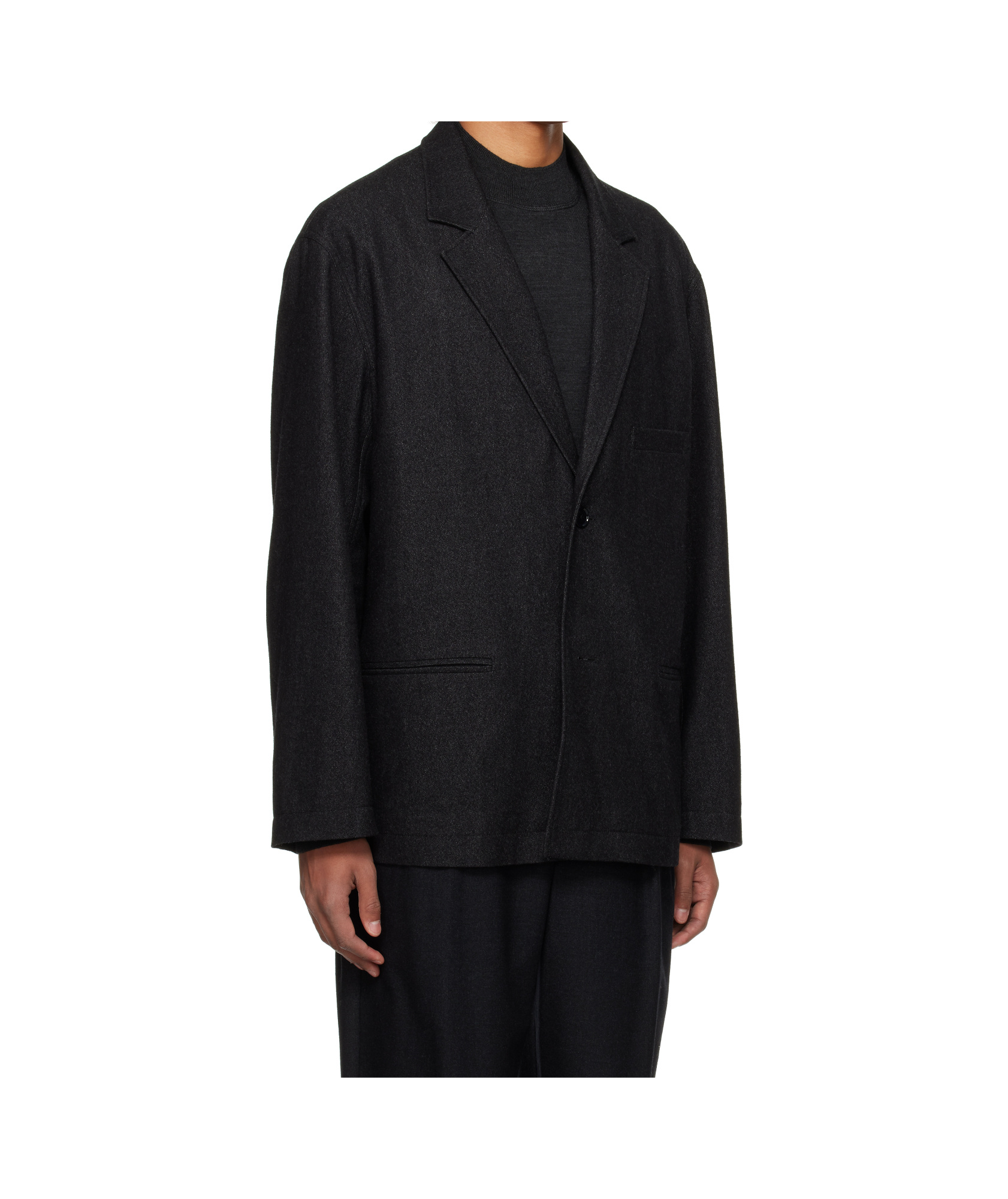 Lemaire Twill Suit Coat In Black