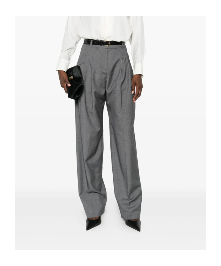 The Frankie Shop Belt Loop Casual Pants In Gray