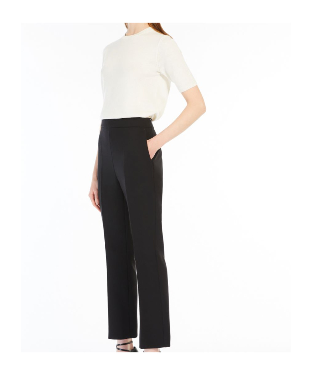 Max Mara Short-sleeved Cashmere Sweater In White