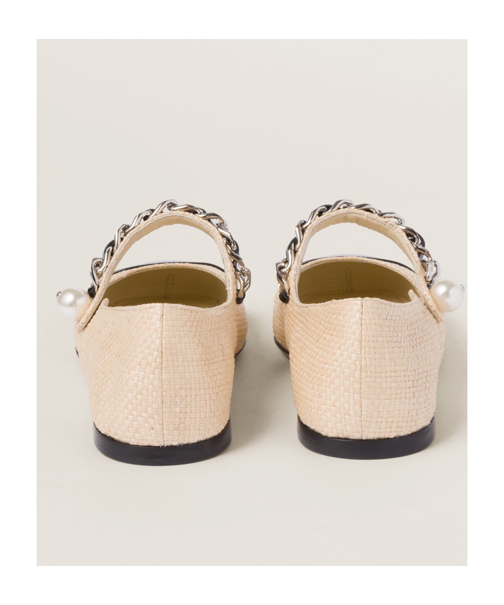 Miu Miu Ankle Strap Ballerinas In Nude