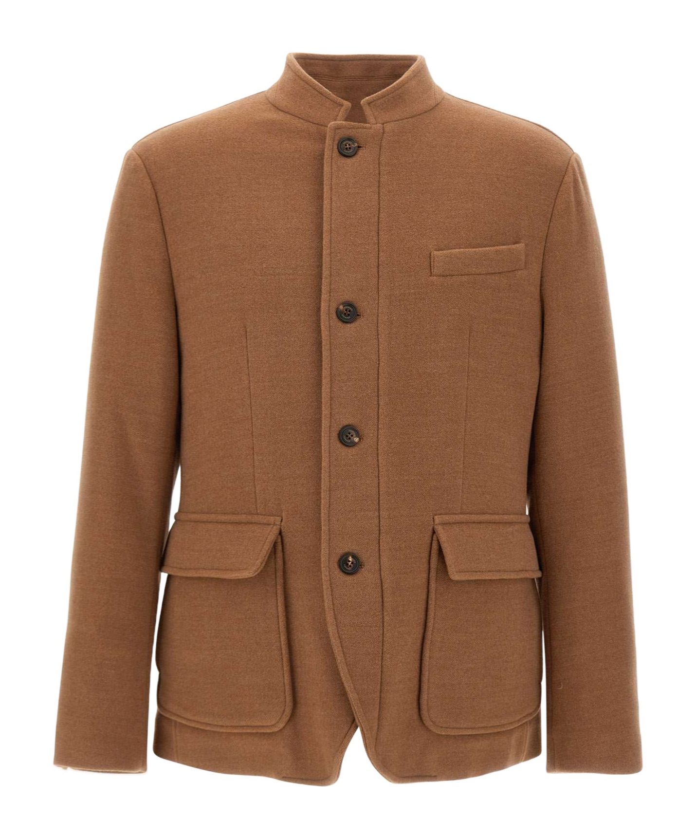 Eleventy Button-front Casual Jacket In Brown