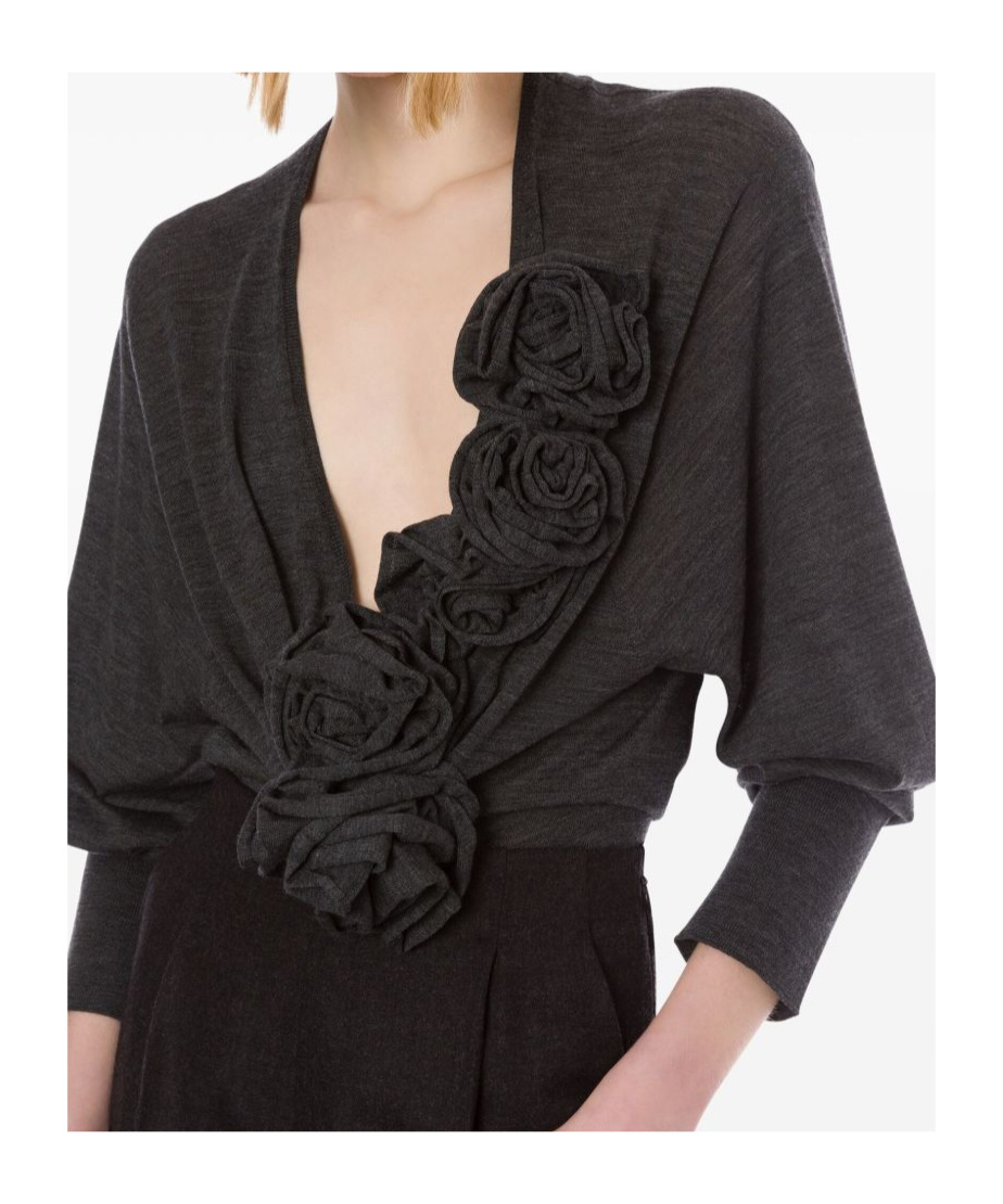 Alberta Ferretti Floral Embroidery Blouse In Black