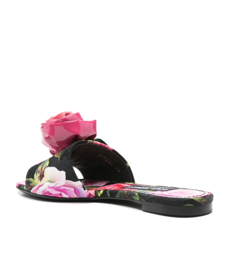 Dolce & Gabbana Round Head Slippers In Pink