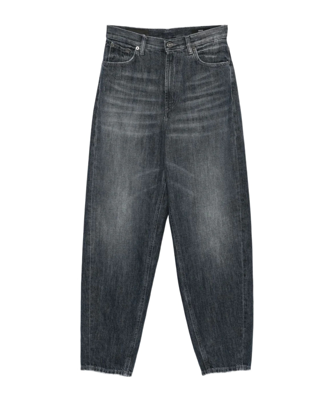 Dondup High-waisted Relaxed-fit Jeans With Vintage Wash In Black